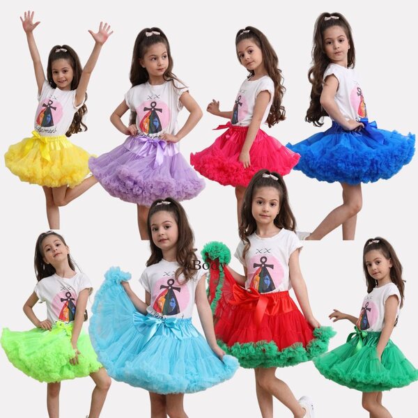 พร้อมส่ง กระโปรงTUTU พองฟู กระโปรงเด็ก พองฟู ติดริบบิ้นโบว์