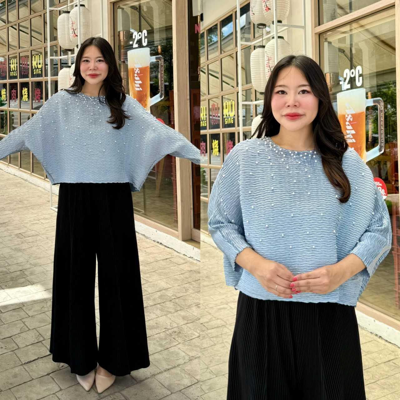 PleatByNisa B67 เสื้ออัดพลีทผ้าพรีเมียม เนื้อผ้าคุณภาพ Polyester100%