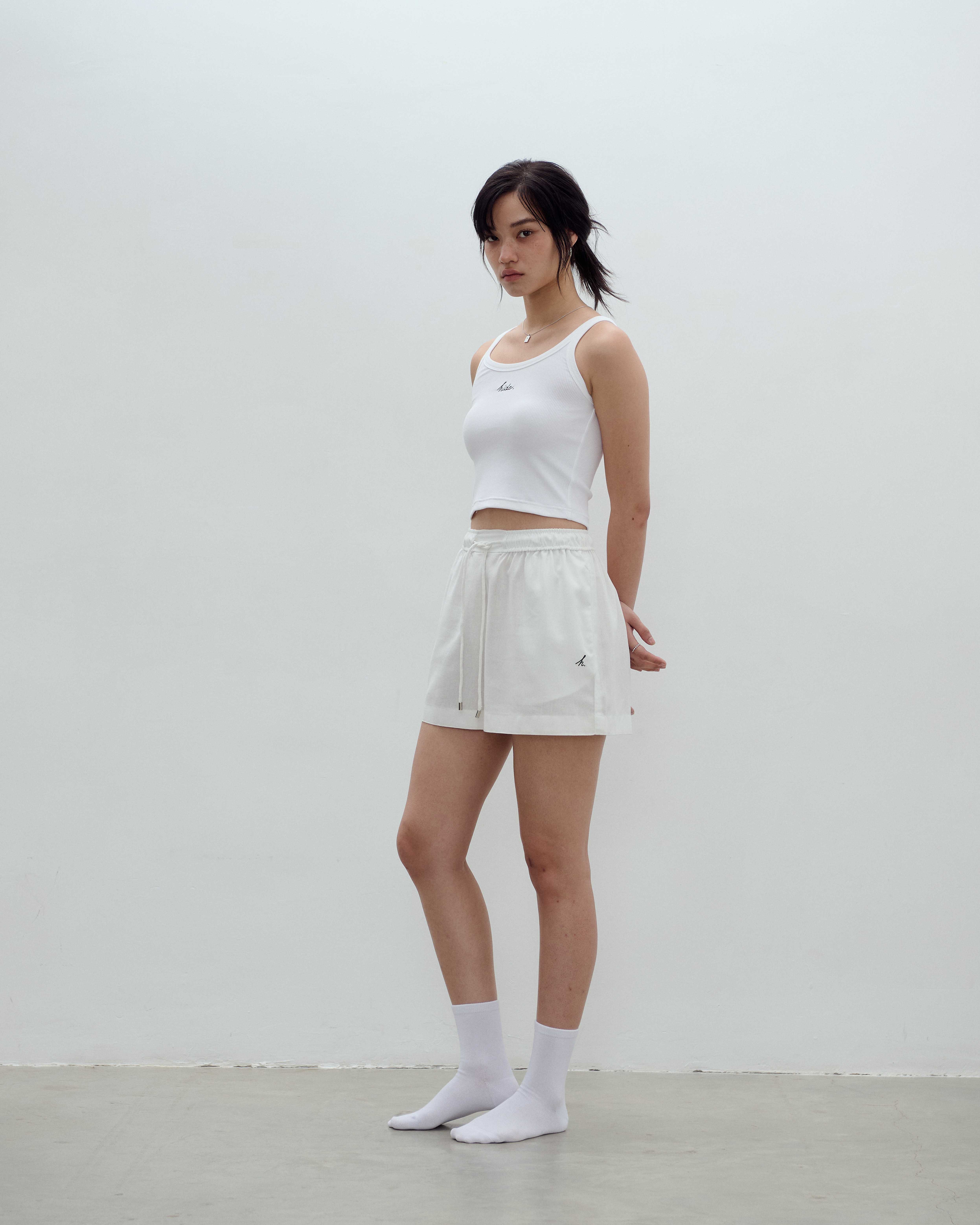 H.047 - Linen Easy Shorts - WHITE