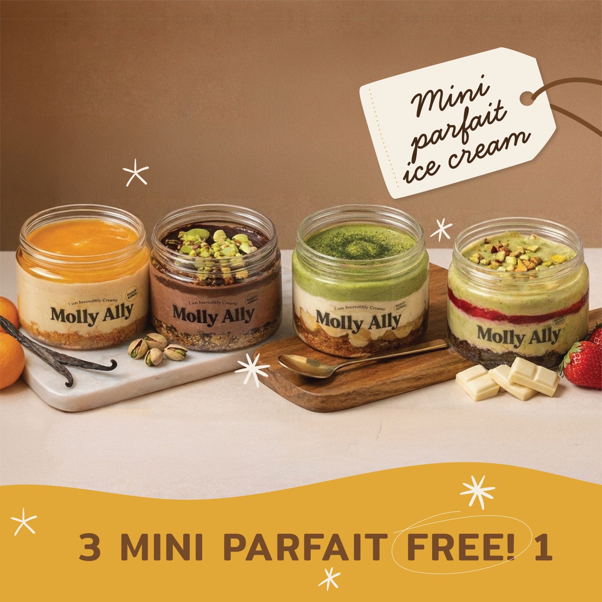 🎄🎁 Molly Ally Gift Set Parfait 3 Free 1 Cups🥰🍧