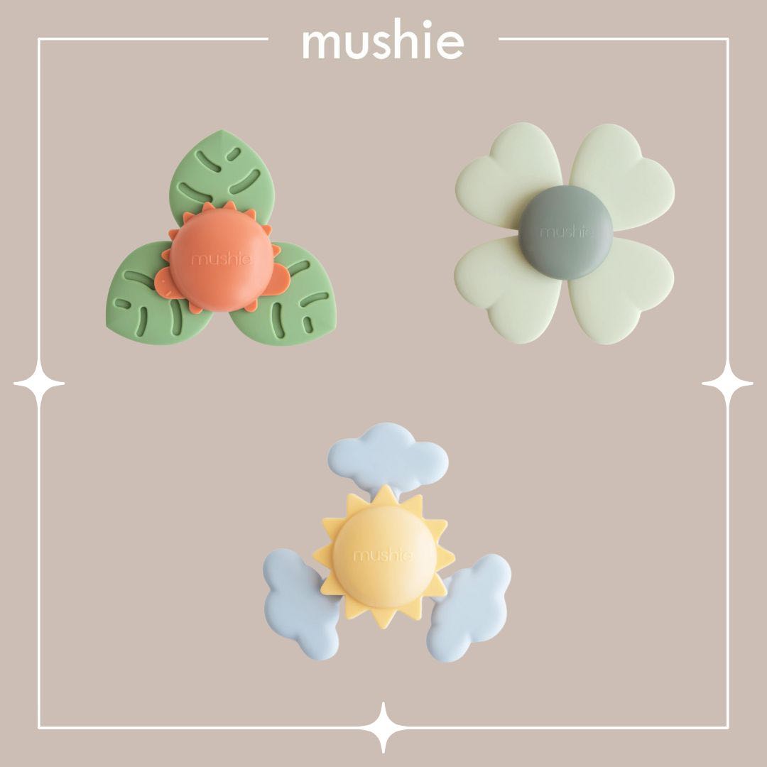ของเล่นหมุนเด็ก กดเสียงป๊อบ สปินเนอร์เด็ก Spinner Toy ติดโต๊ะติดผนังได้ , Mushie