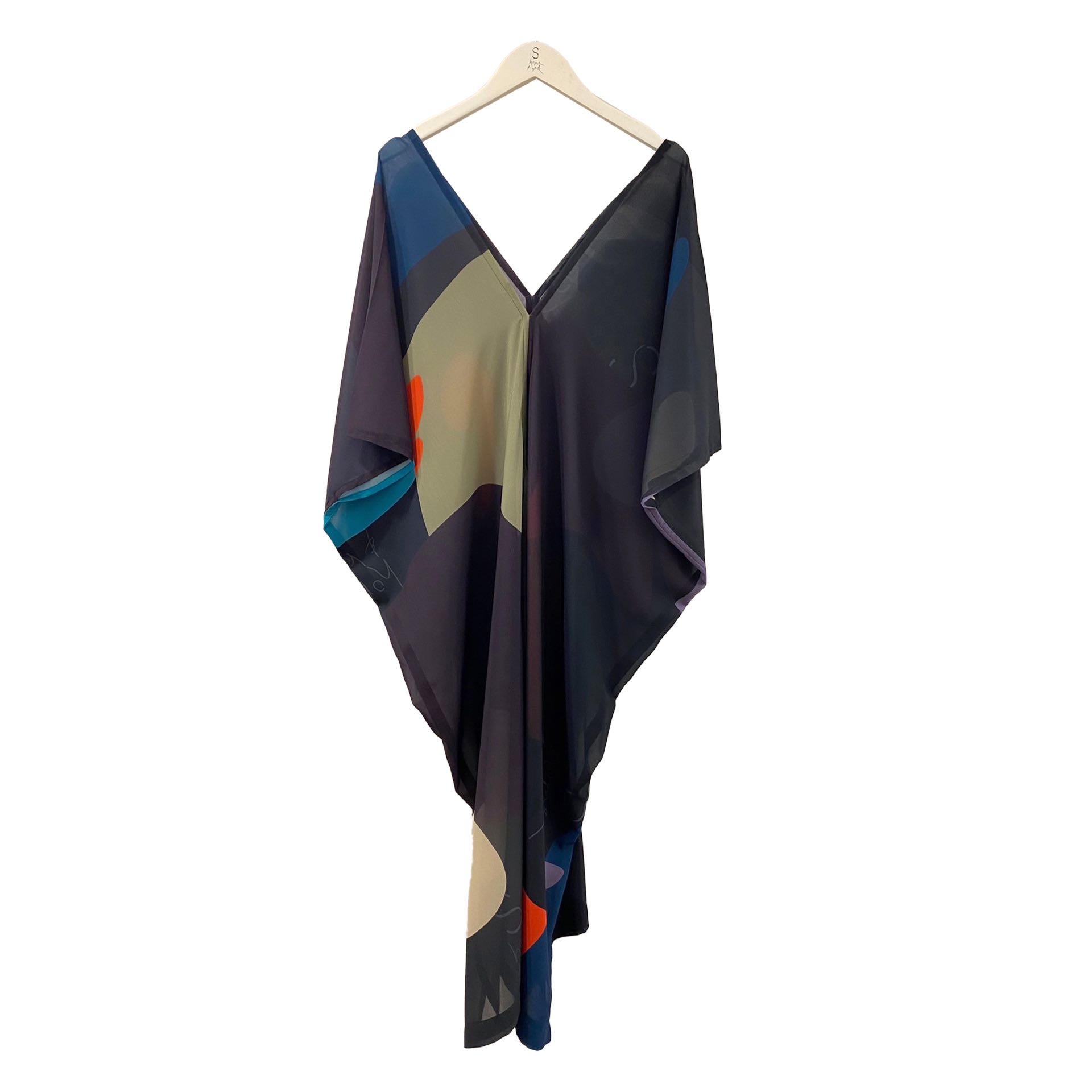 Midnight Cloud Silk Dress
