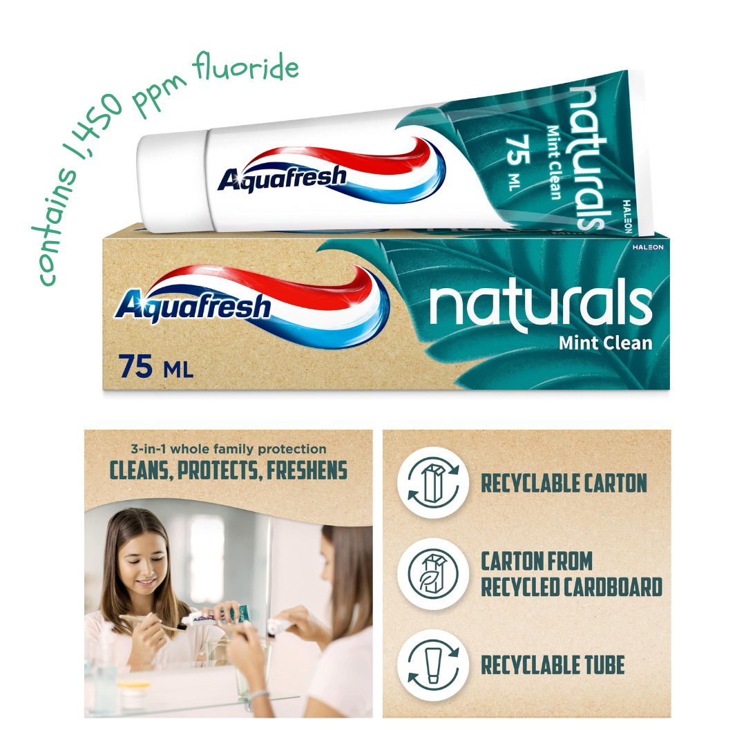 Aquafresh Naturals Mint Clean Toothpaste จากอังกฤษ พร้อมส่ง