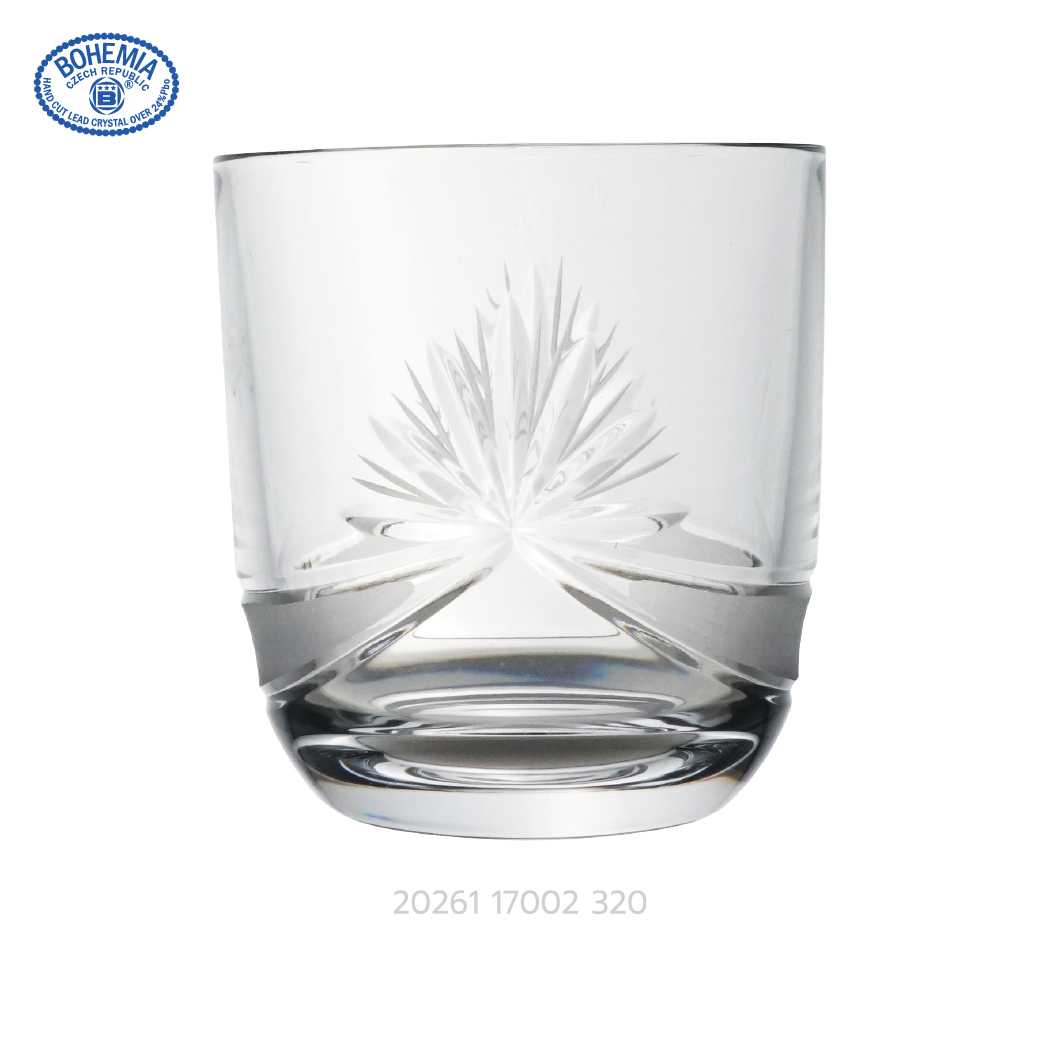 แก้วน้ำ Bohemia Crystal แก้วน้ำลายม่าน 320 ml (Hand Cut)