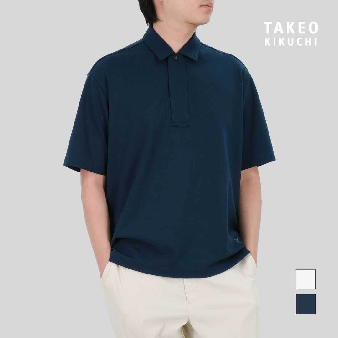 TAKEO KIKUCHI เสื้อโปโล PONTE VORTEX OPEN COLLAR 2WAY POLO SHIRT