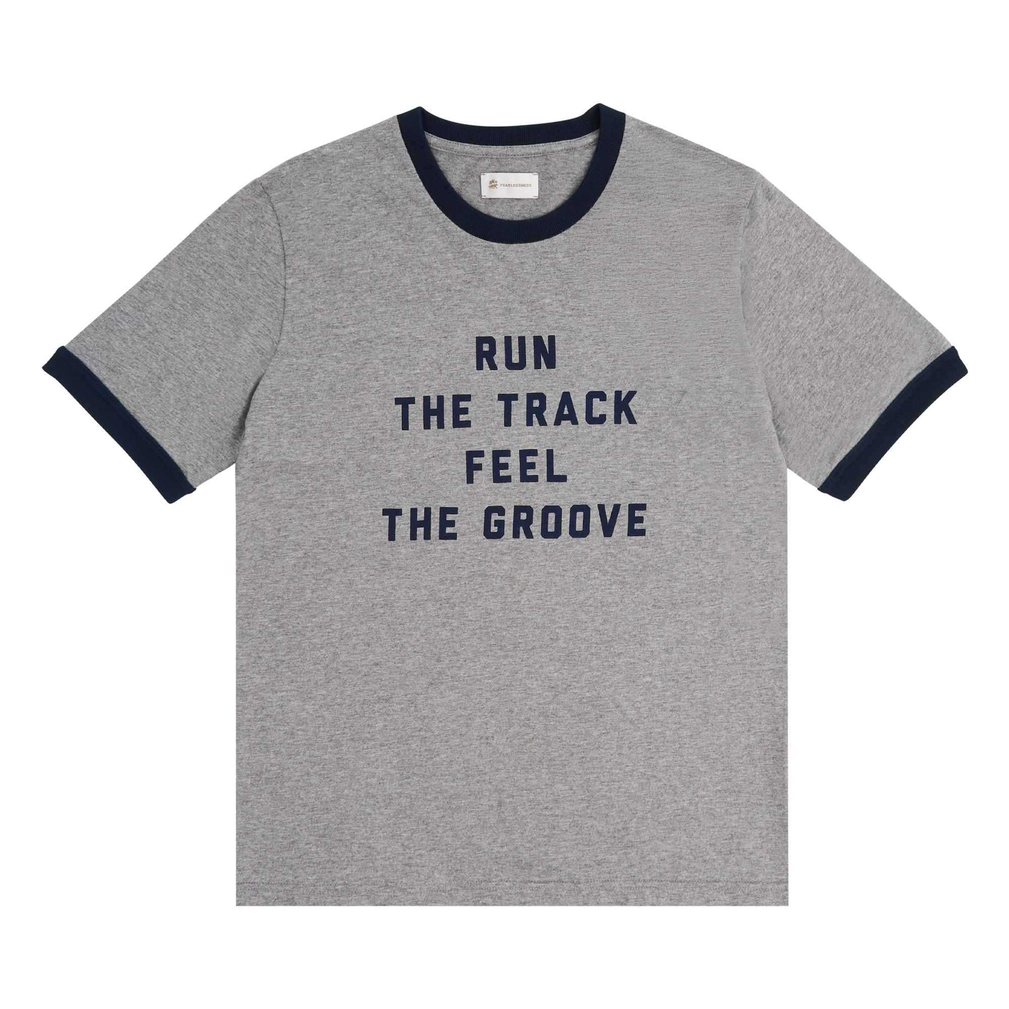 FEARLESSNESS Track & Tempo Ringer T-shirt - Grey