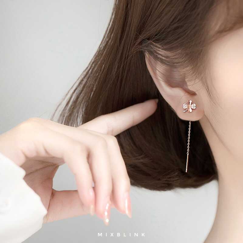 ต่างหู Clover - ส่งฟรี EMS ( เงินแท้ 92.5% ) #F8