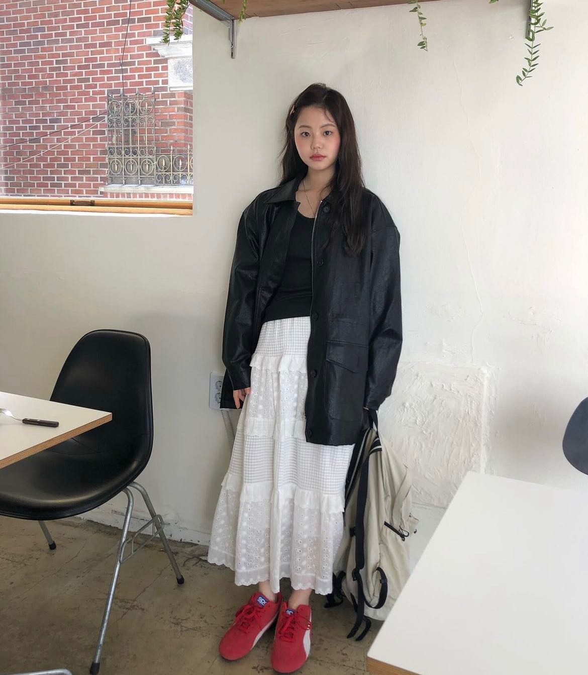 white skirt
