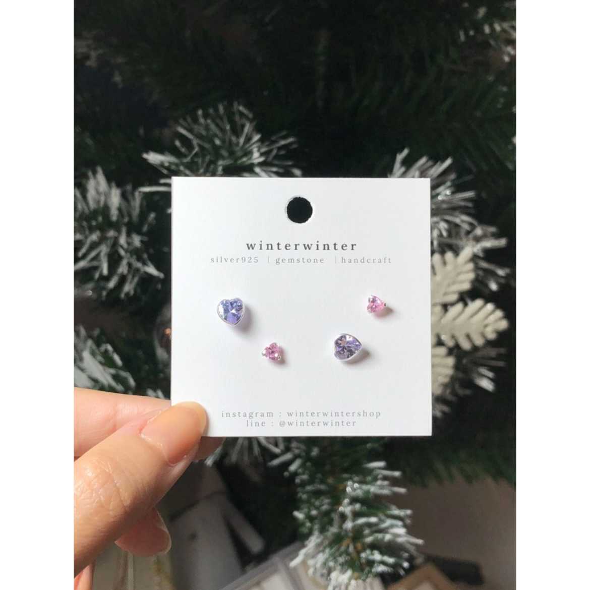 Winterwinter Jewelry Silver925 : ต่างหูเงินแท้ เซ็ตน่ารักมากๆ สามารถใส่ติดหูได้เลย