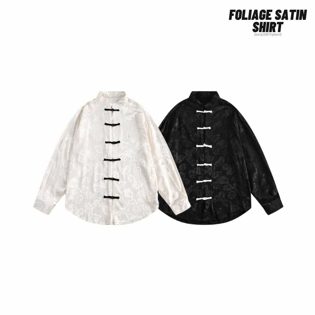 (พร้อมส่ง) Jeera168 | Foliage Satin Shirt