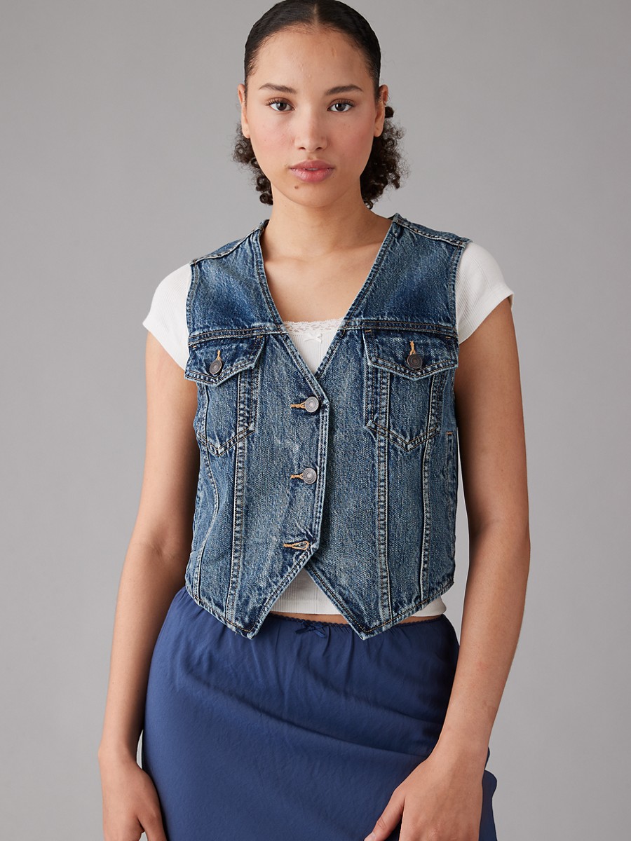 0 3492 DENIM LOOSE WAISTCOATS ( 038-3492-936 )