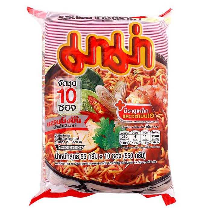 มาม่าต้มยำกุ้ง (แพ็ค10ซอง)