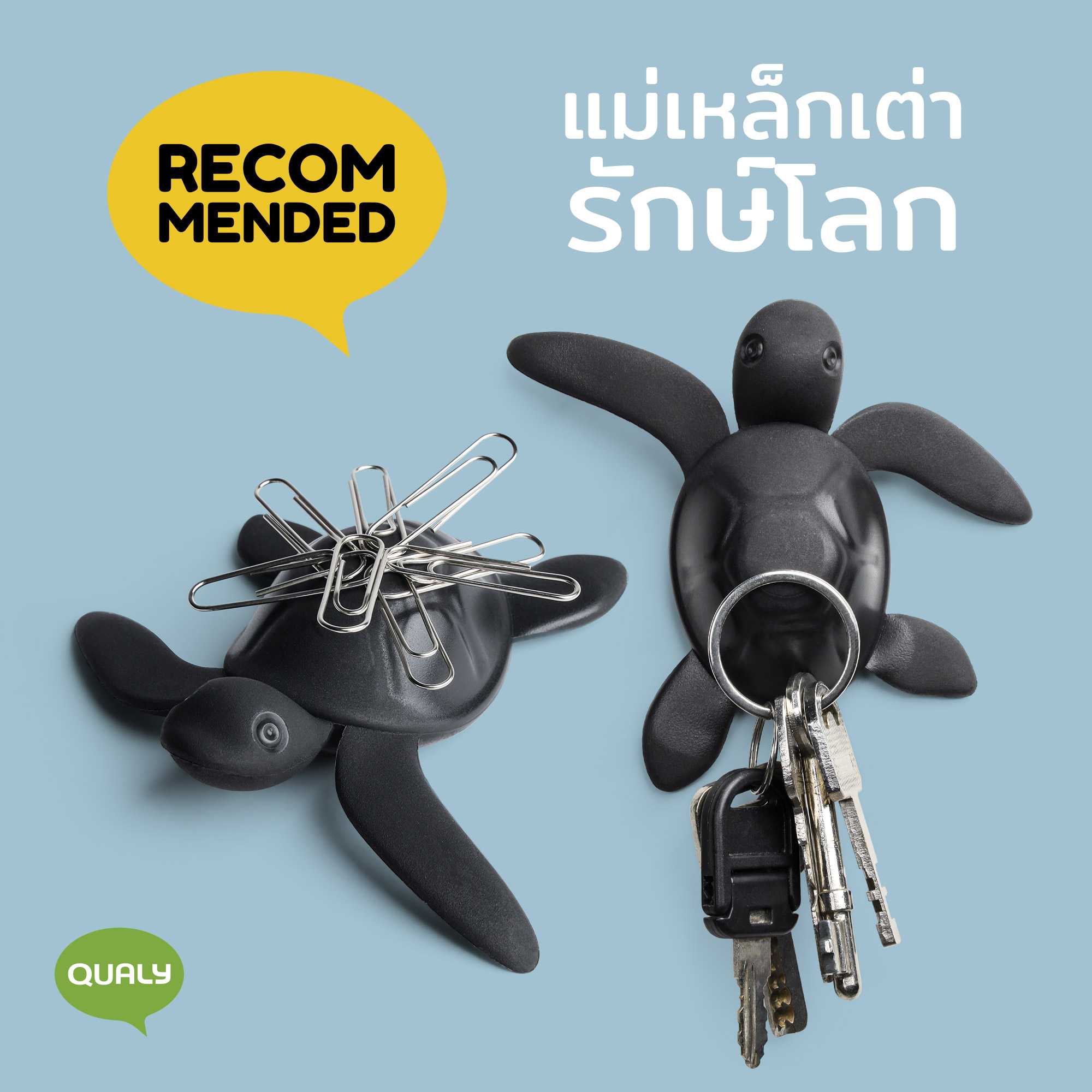 Save Turtle Magnet แม่เหล็ก ดีไซน์ เต่า ใช้เก็บกุญแจ คลิปหนีบกระดาษ ทับกระดาษ Qualy (ควอลี่)