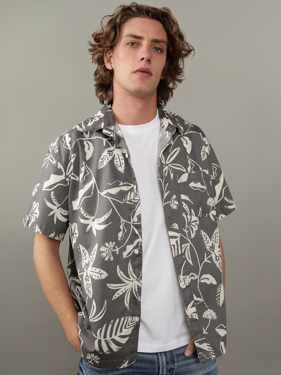 เสื้อเชิ้ต ผู้ชาย HANA FLORAL SS OVERSIZED CSC MORT FADE SHIRT ( 015-6282-020 )