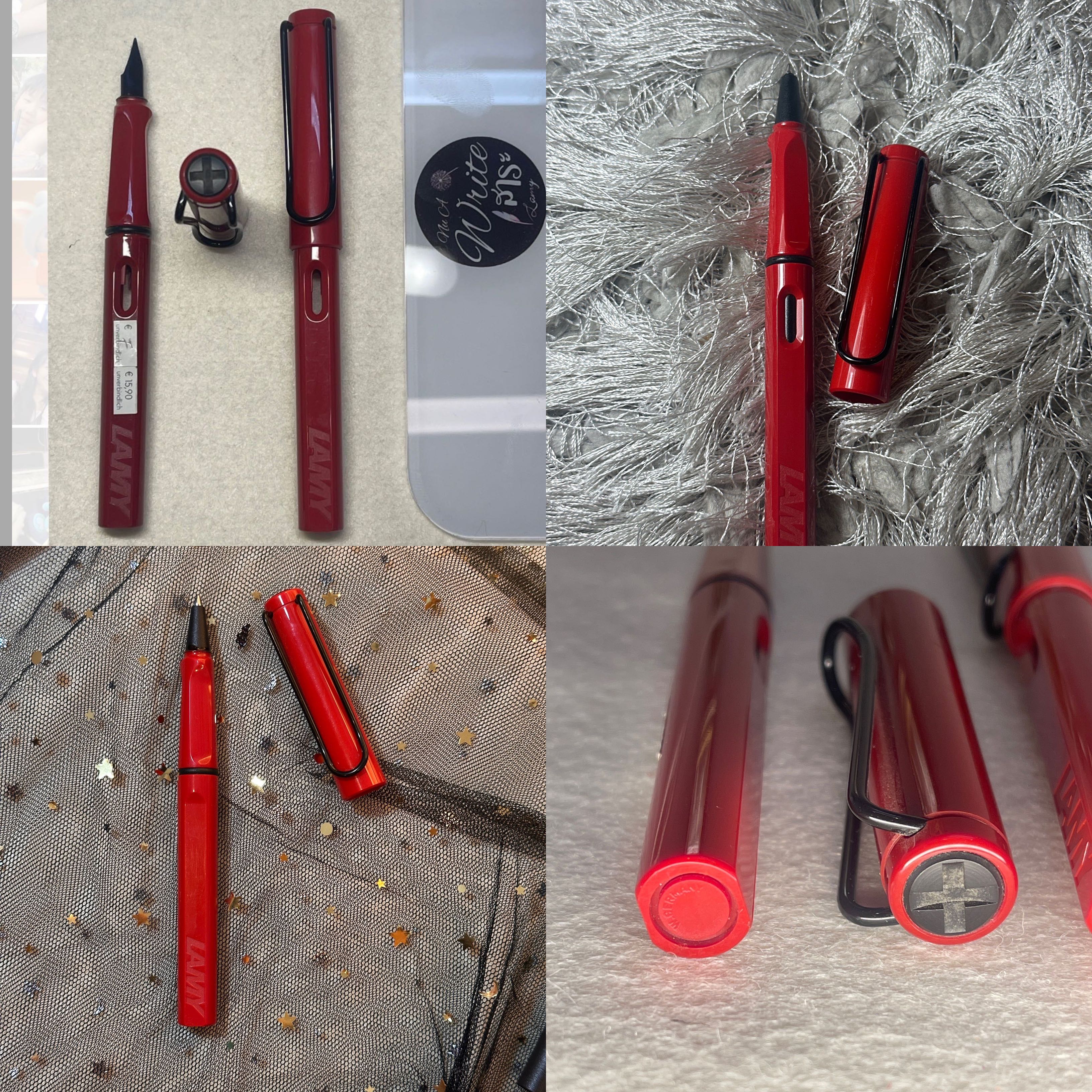 LAMY Safari Red Black Clip Gen 2, Gen 3 , Gen 4(หมึกซึม และ Roller)