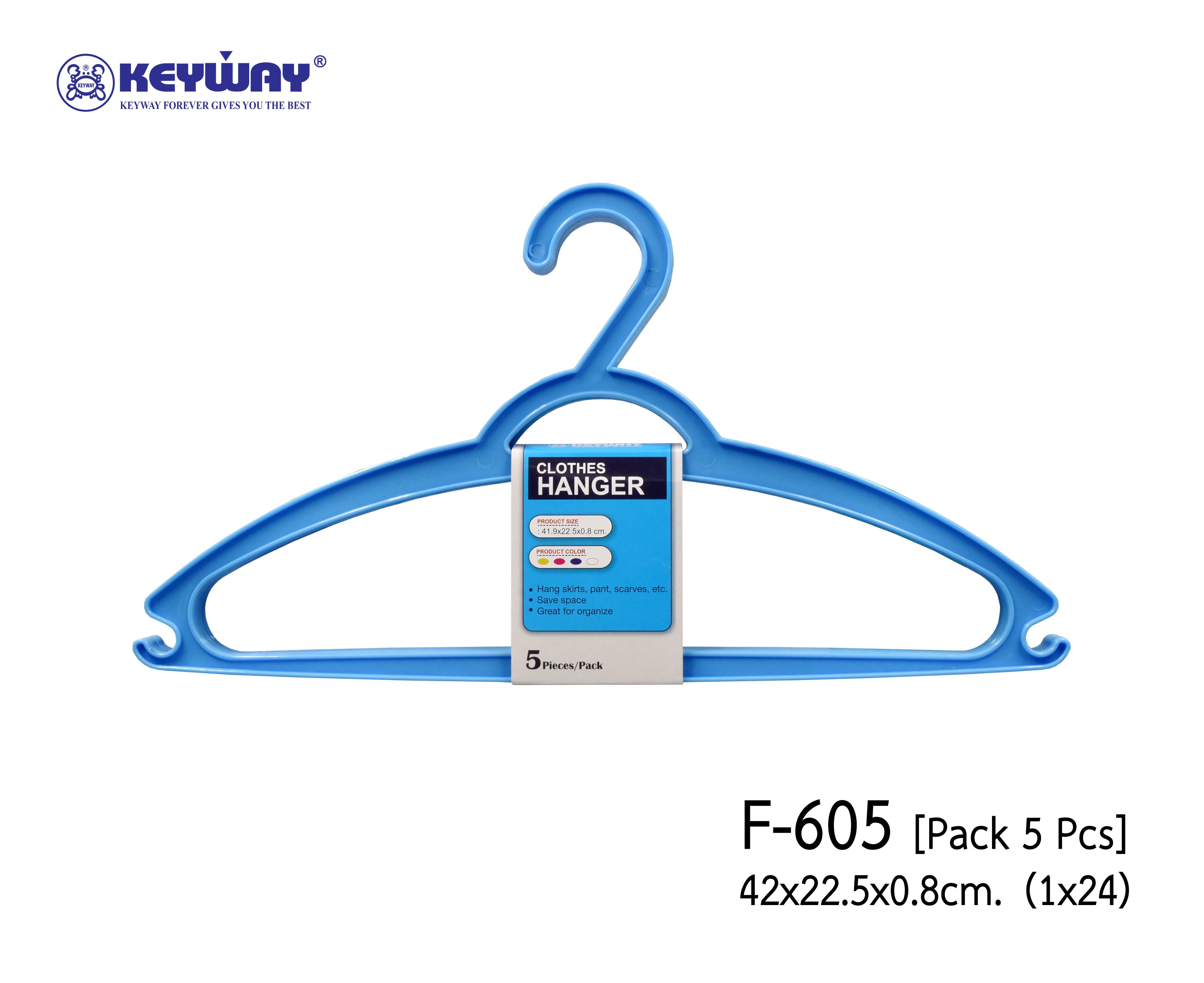 ไม้แขวนเสื้อ 1x5 สีสะท้อนแสง F-605 บรรจุ 24แพ็ค/ลัง