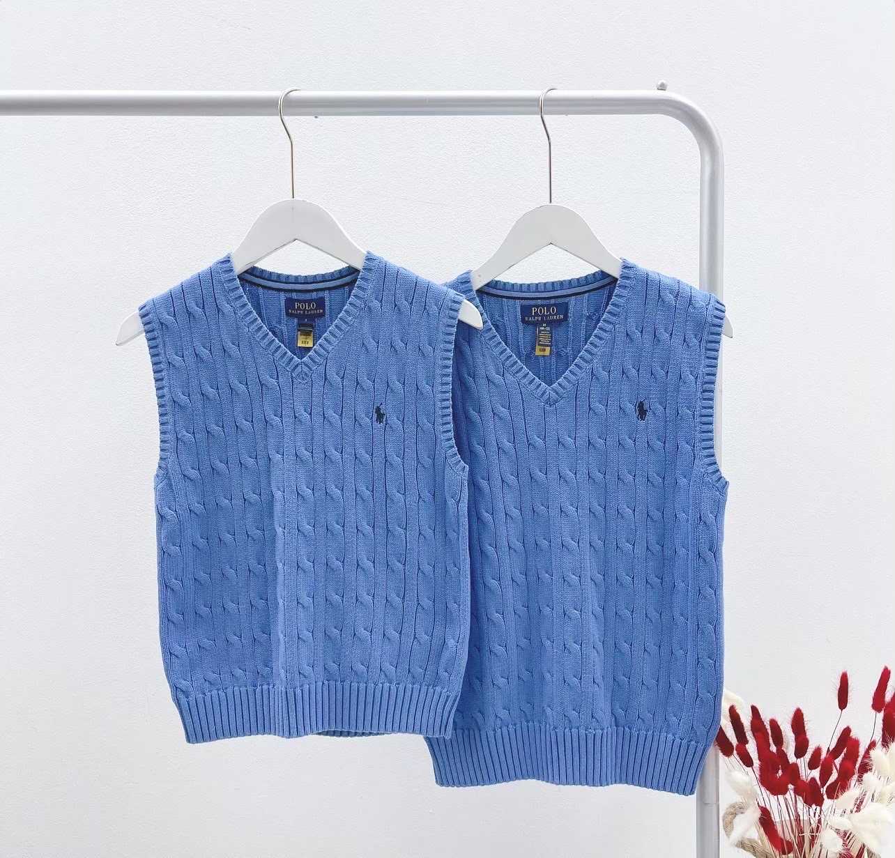 Ralph Lauren Cotton Knit Vest (Blue)