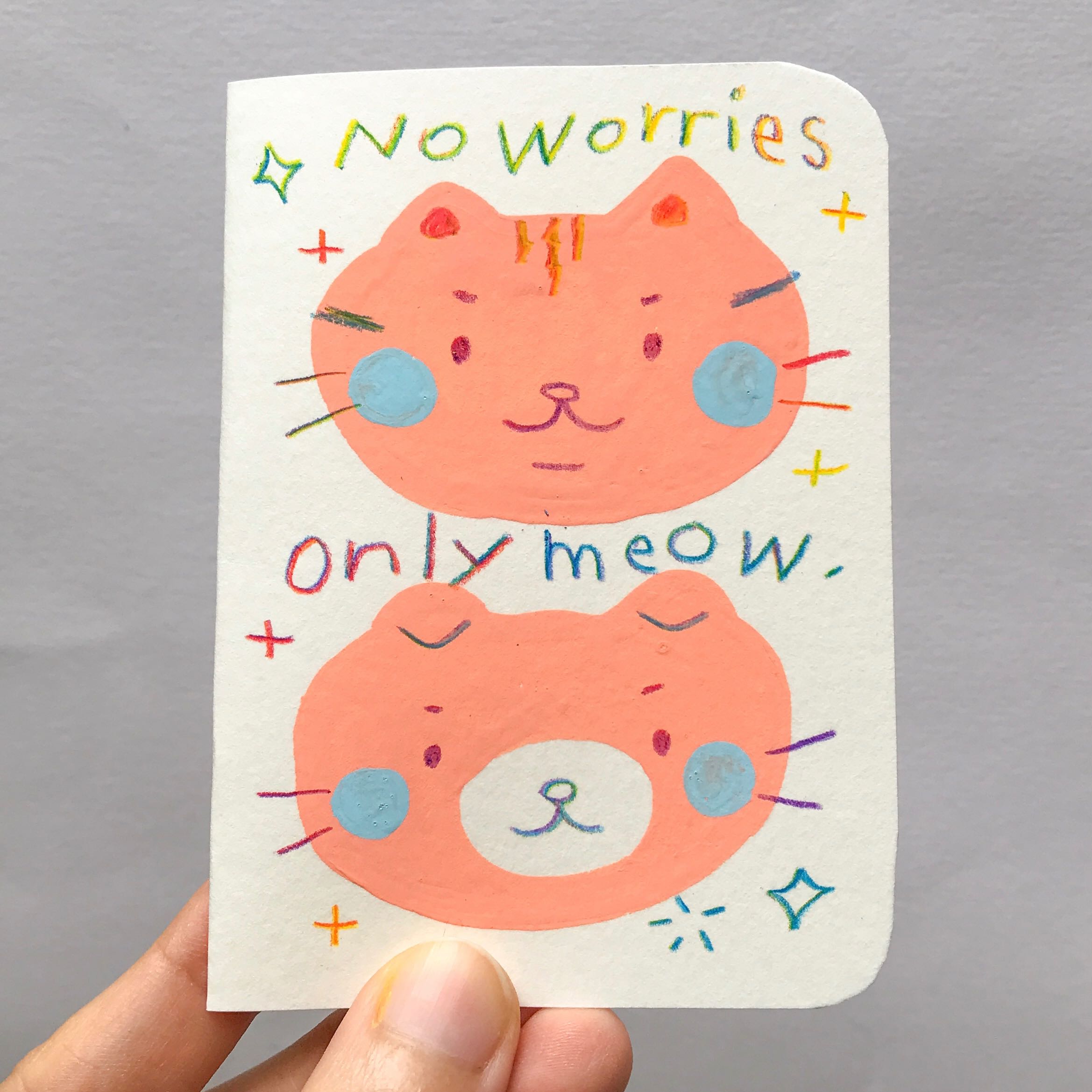 Mini handmade card (Orange)