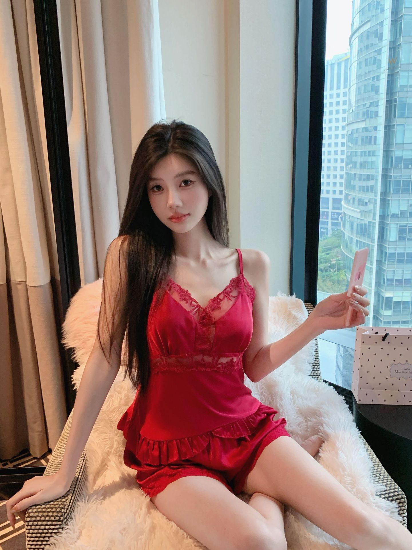 ❤️ ชุดนอนขาสั้นลูกไม้ #6920