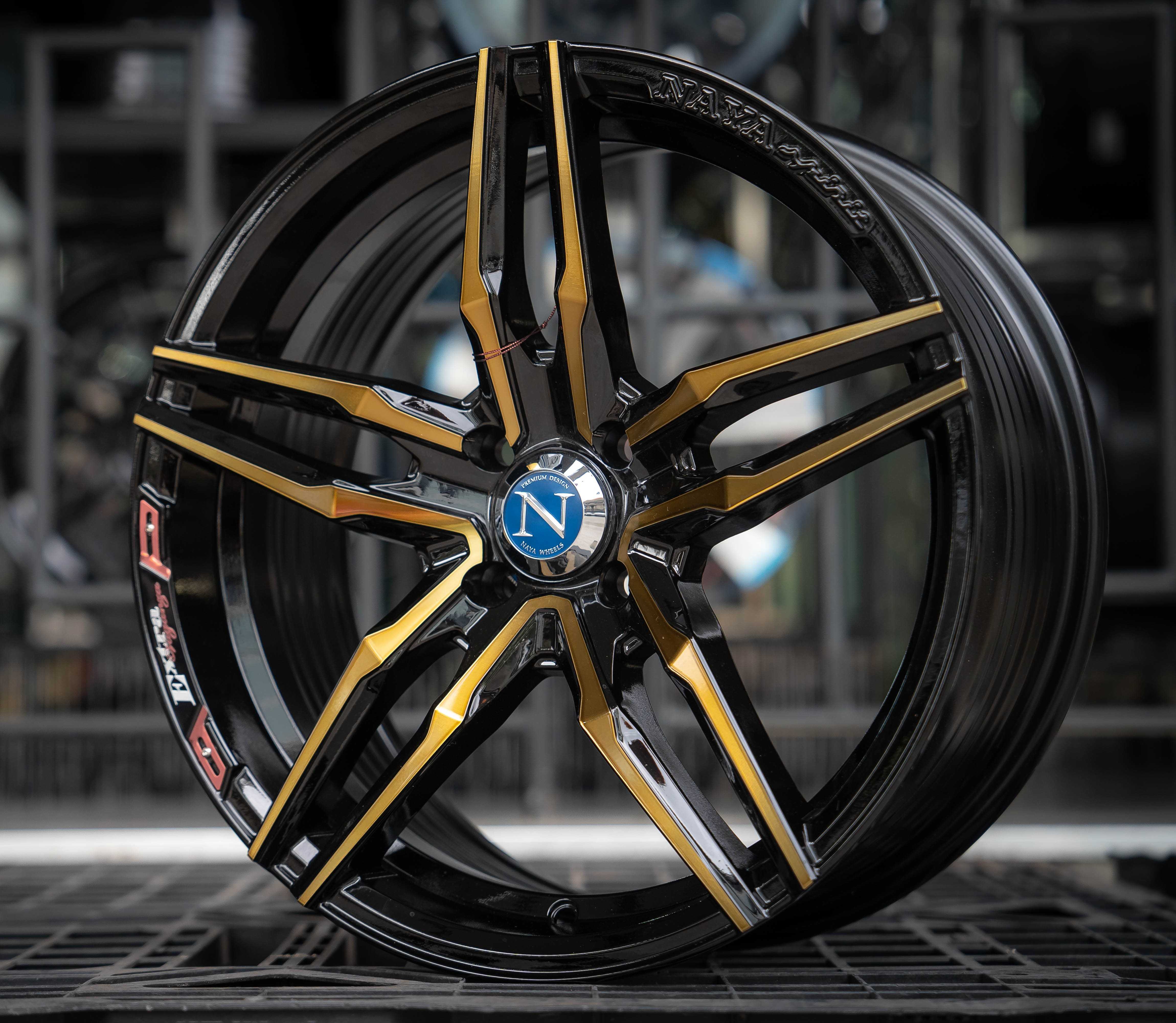 แม็กซ์ EVEREST-2SPORT(YA9935) 17X7.5 4X100 ET40 CB.73.1 B-PTG(สีดำกลึงหน้าไดร์ทอง)