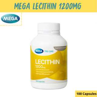 MEGA We care เมก้าวีแคร์ LECITHIN 1200 MG เลซิติน 1200 มิลลิกรัม ผลิตภัณฑ์เสริมอาหาร 30/100 เม็ด