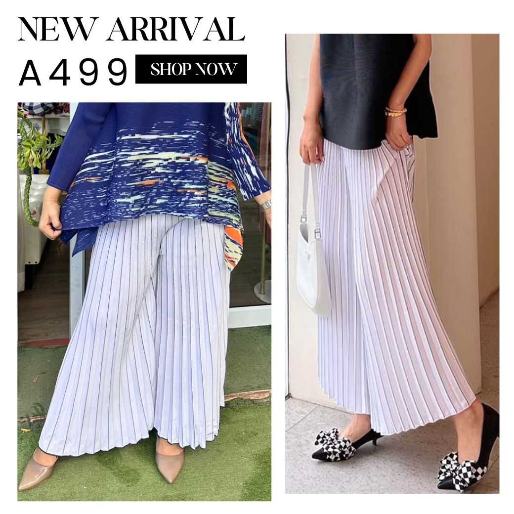 Peatbynisa A499 กางเกงอัดพลีท เนื้อผ้าPolyester100%