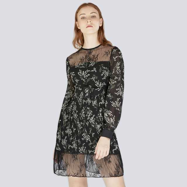 FW20 | LILY OF THE VALLEY CHIFFON PLEATED DRESS