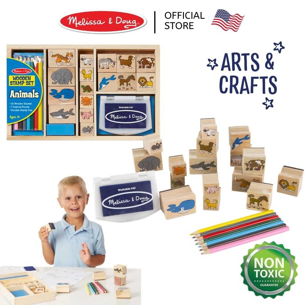 (ของแท้ USA) ตรายางชุดแสตมป์สัตว์พร้อมหมึก Stamp Set  Animal Melissa & Doug  3798