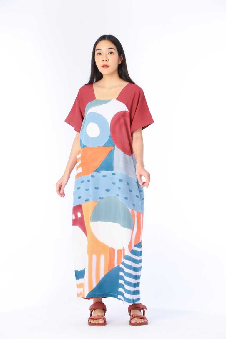 (Pre-order) Dress Cotton Hand Paint Free Size
