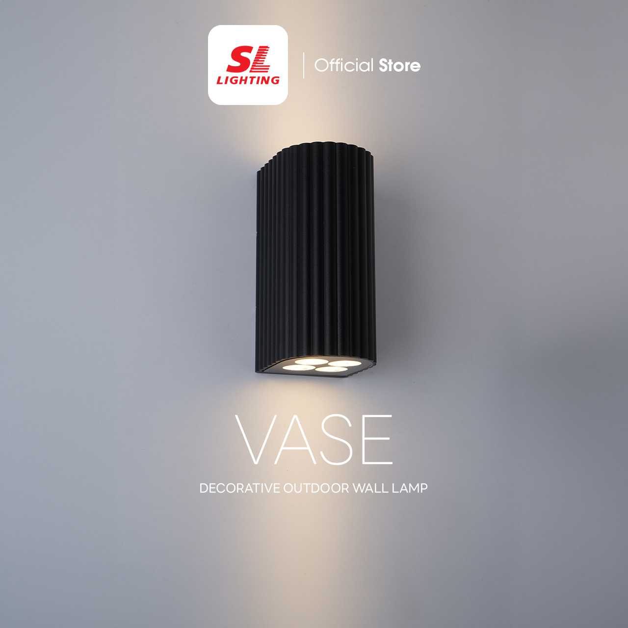 SL LIGHTING | Outdoor Wall Lamp โคมไฟติดผนังภายนอก LED 8W 3000K IP54  รุ่น VASE-2T-8W30K-BK