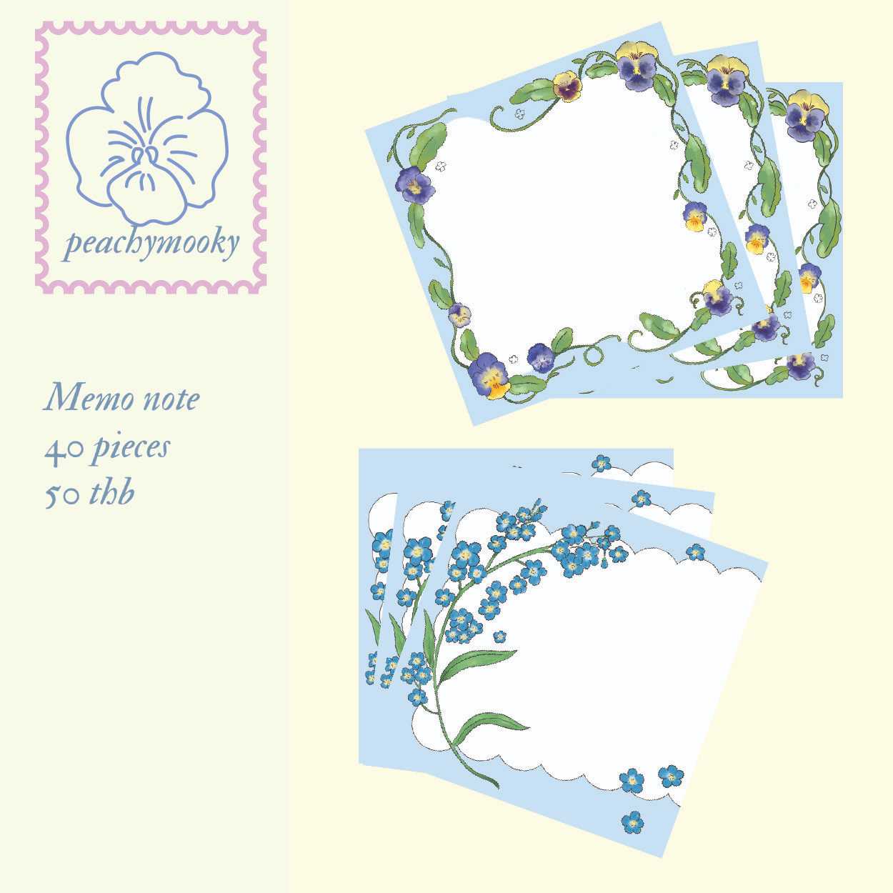 note | pansy&forgetmenot