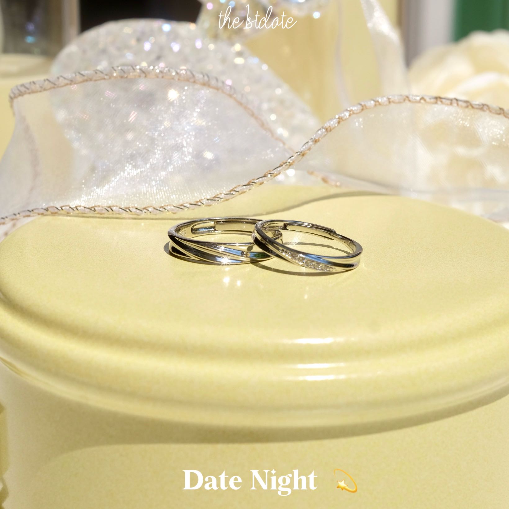 แหวนคู่unisexรุ่น Date Night-ส่งฟรี(s925)