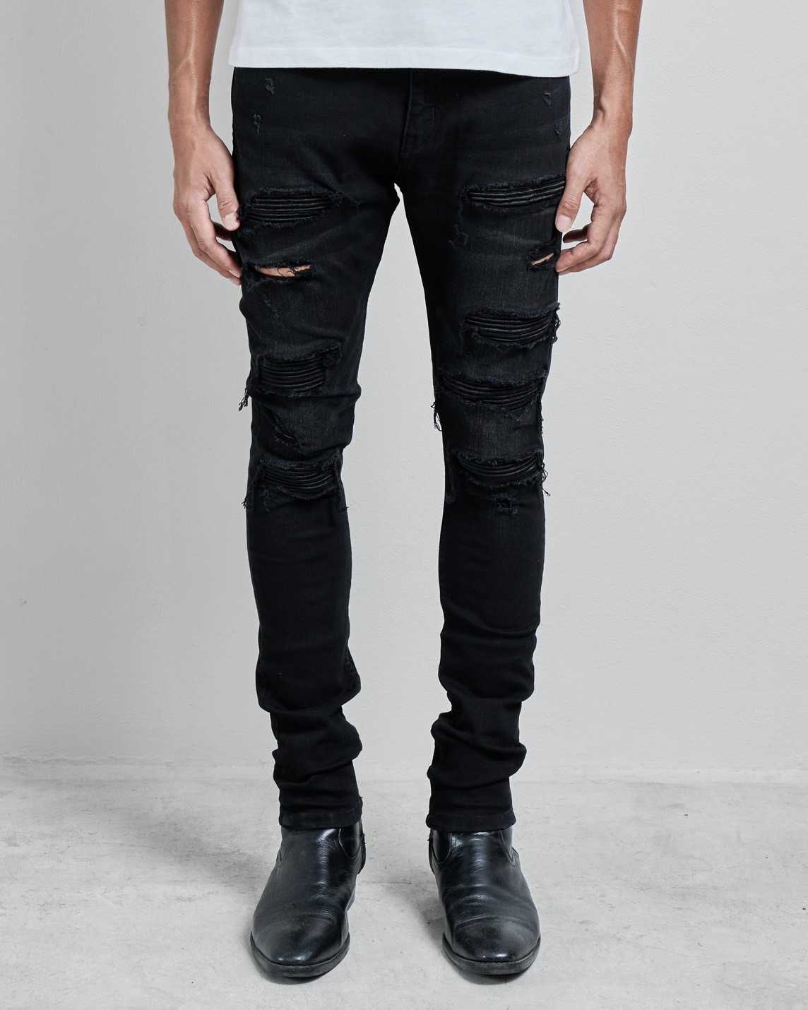 Black Track Skinny 7 Patch