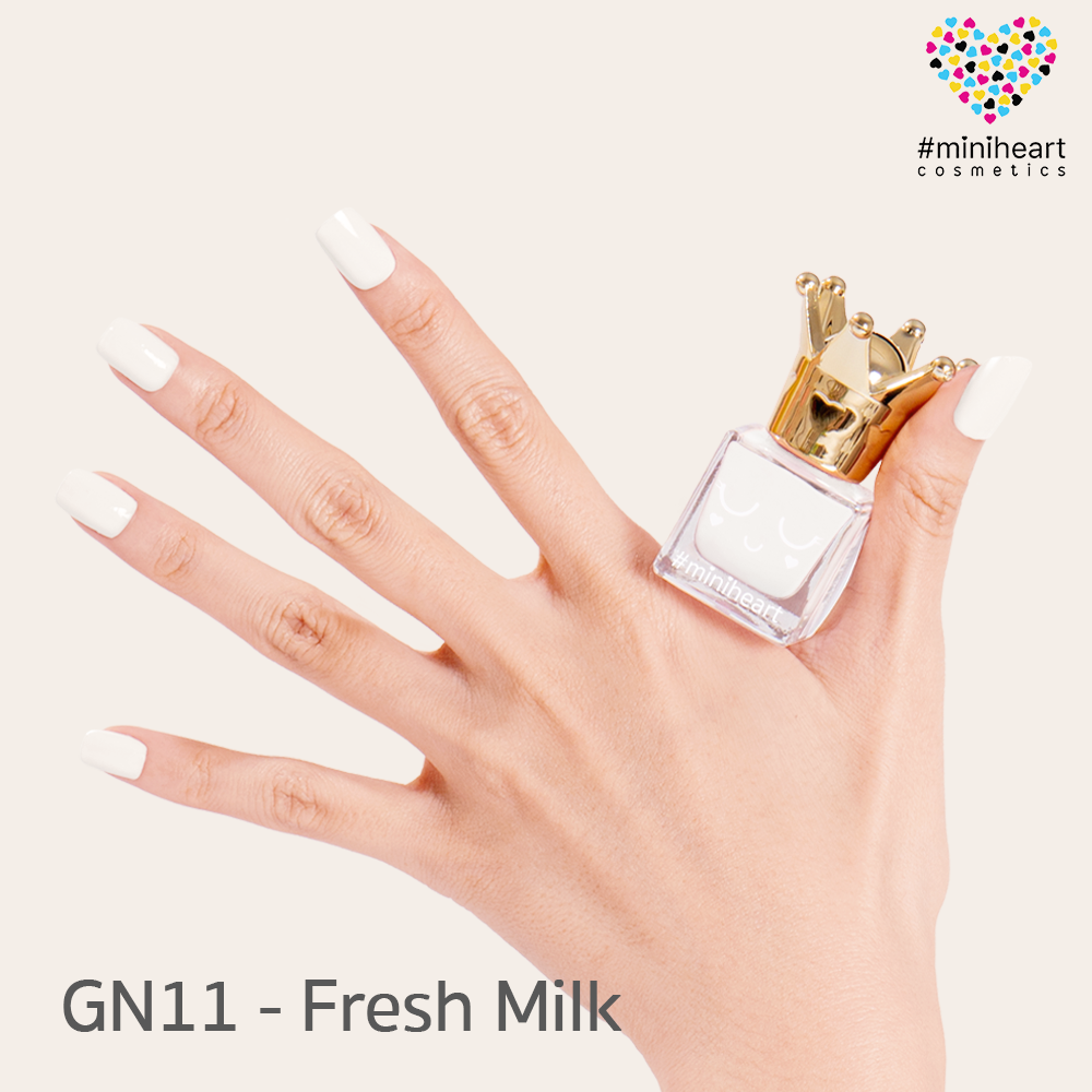 สีทาเล็บ Miniheart สูตรเจลไม่ต้องอบ GN11-Fresh Milk
