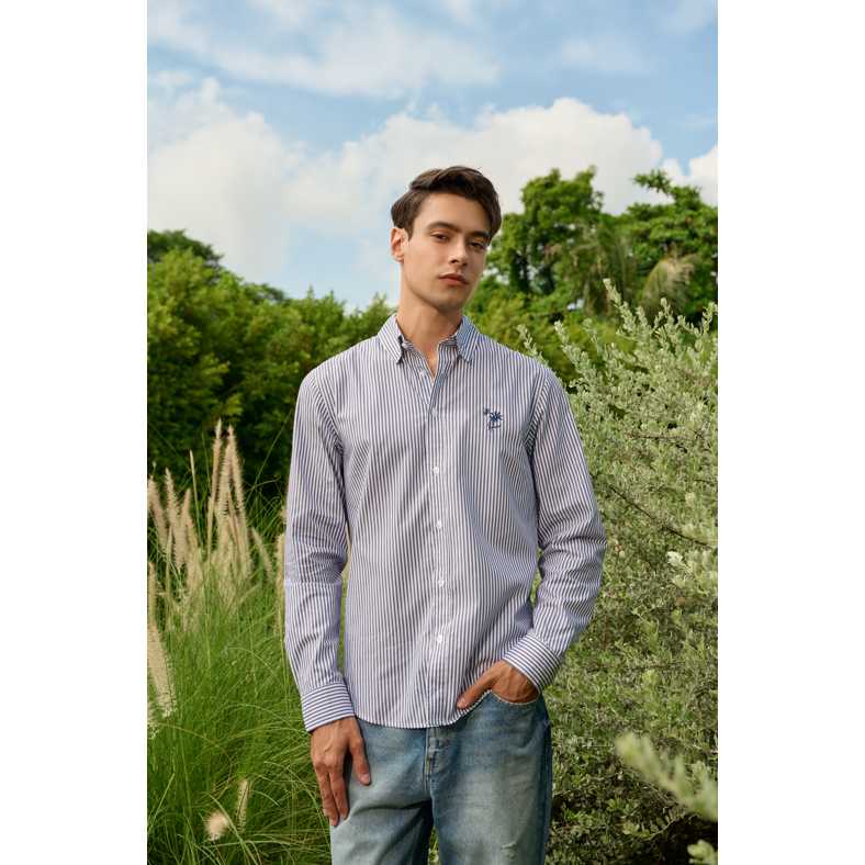 MEN BASIC SHIRT STRIP WITH EMBODRY FLORAL