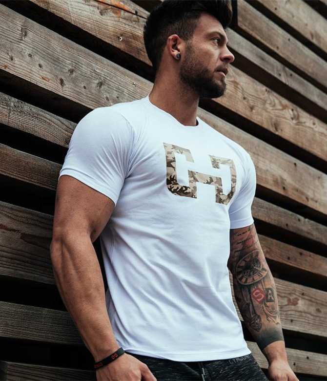 เสื้อแขนสั้น GYM JUNKY #4 / ผ้าคอตตอนยืด ใส่ออกกำลังกาย ผ้านิ่มใส่สบาย ระบายอากาศได้ดี