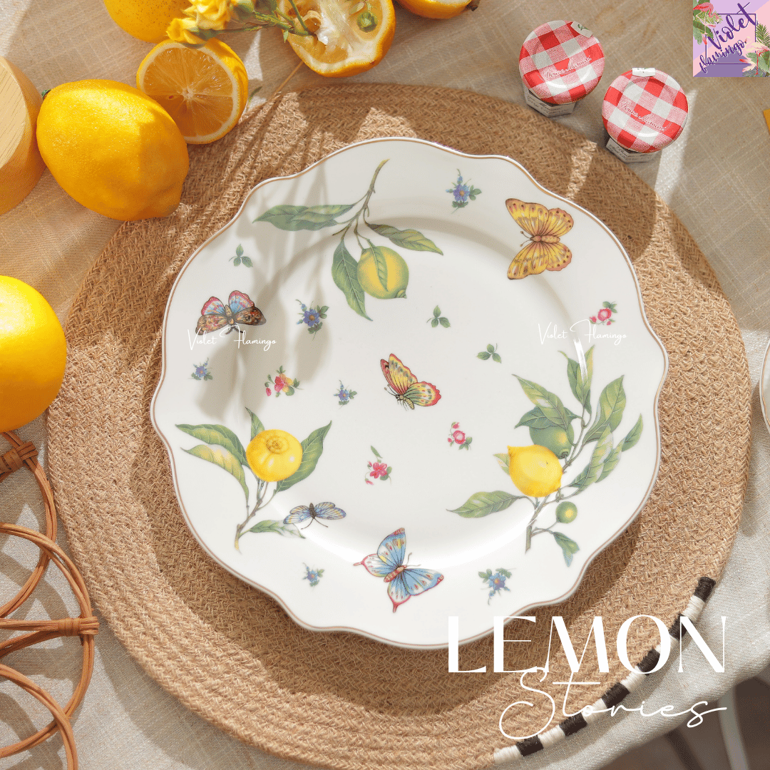 Lemon Plate จานชามลายเลมอน