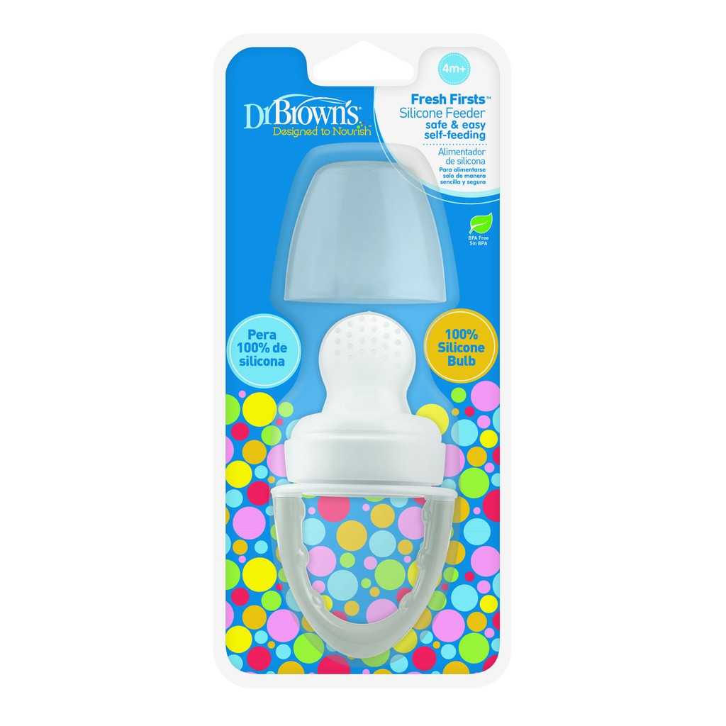 #จุกใส่ผลไม้ Dr.Brown's : DRBTF007 Fresh Firsts Silicone Feeder - Grey, 1Pk.
