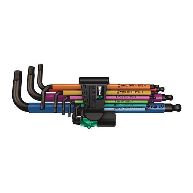 HT-Wera 9 piece L Shape Metric Hex Key Set, 1.5 to 10mm