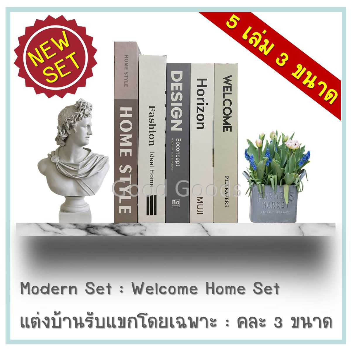หนังสือปลอม Modern Set : Welcome Home Set แต่งห้องรับแขกโดยเฉพาะ (คละ 3 ขนาด)