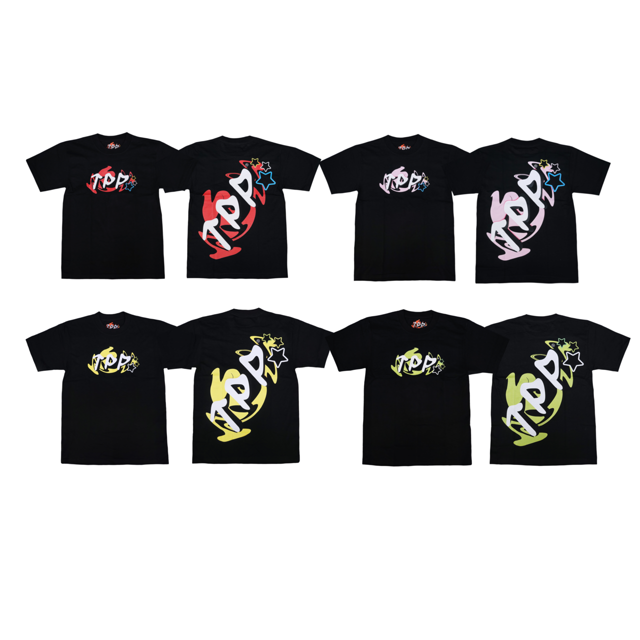 TPP® LOGO MULTI COLORS BLACK T-SHIRT