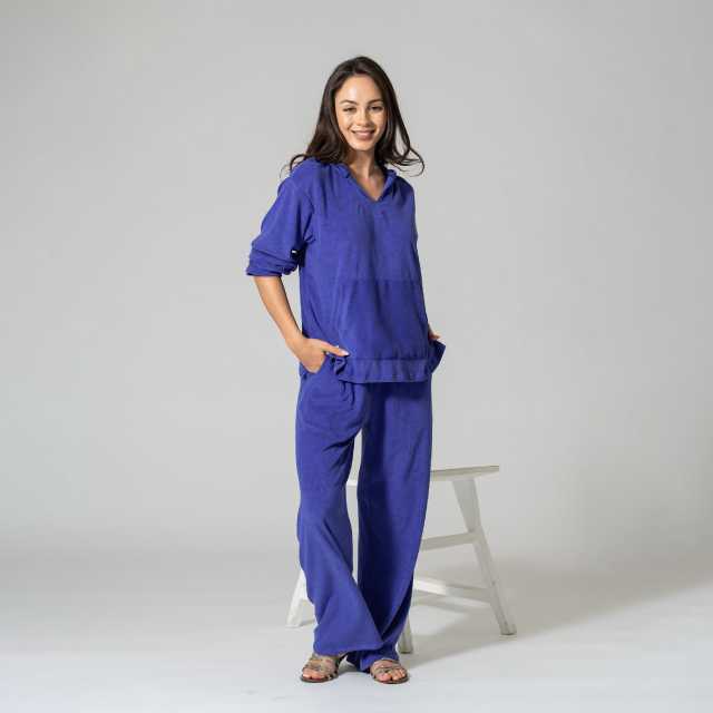 Terry Long Pull String Pants (Starry Night Blue, Size SM)