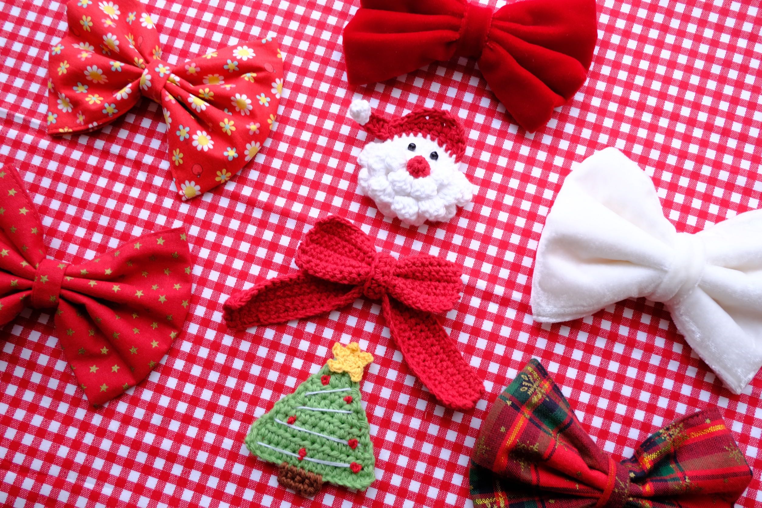 Christmas Hand Crochet Hair Clips