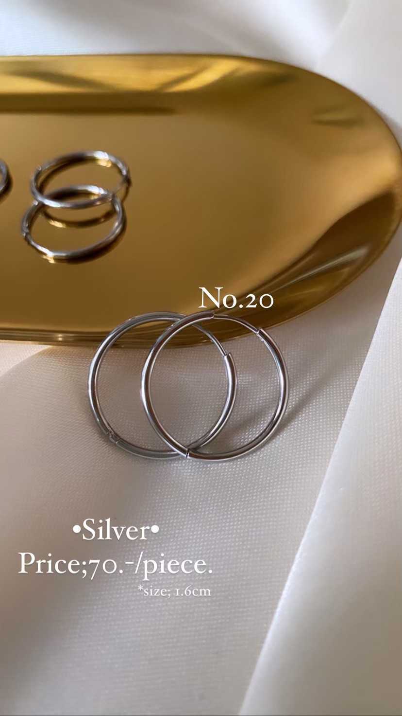 ต่างหูห่วง เงิน 20 mm (บาง) 1.6 CM