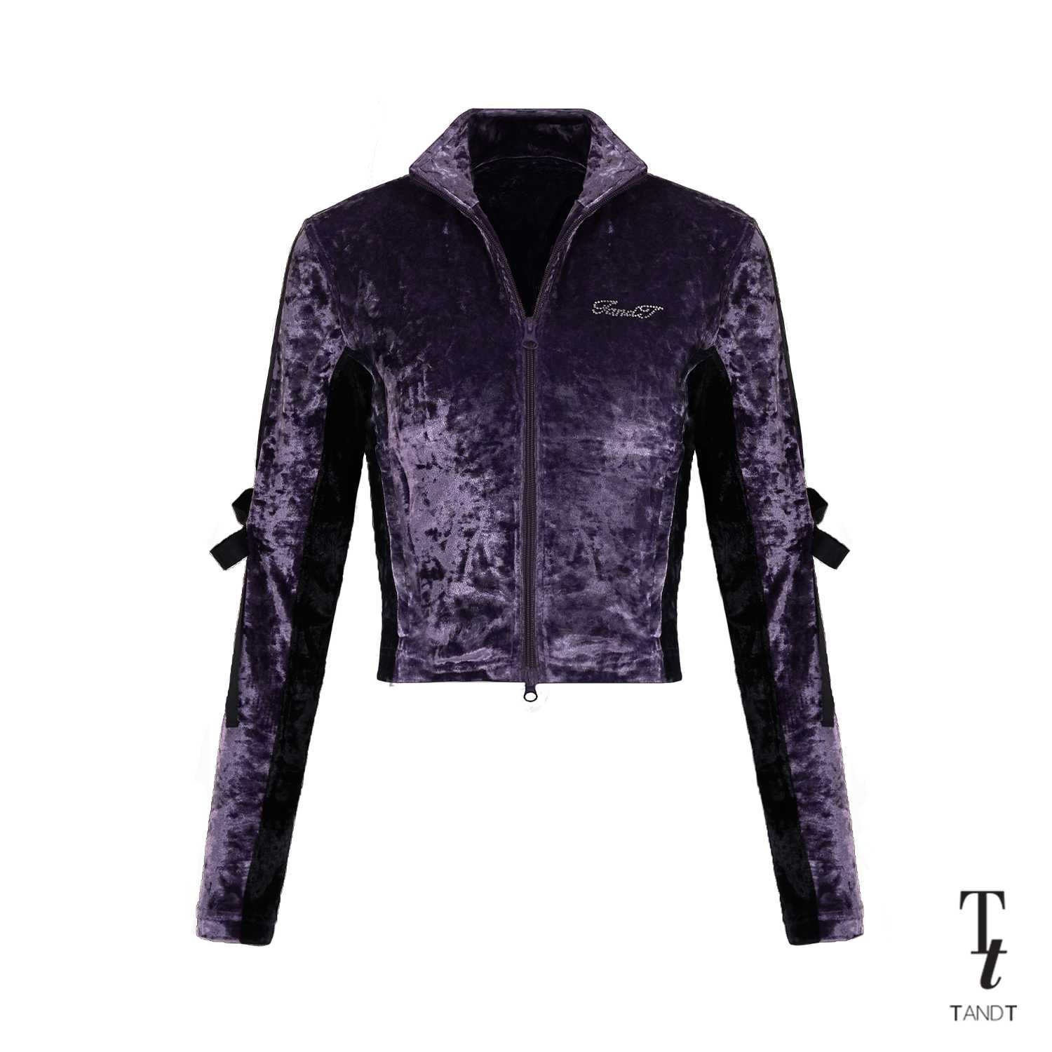 OLIVIA - CRYSTAL EMBELLISHED LONG SLEEVE VELVET JACKET