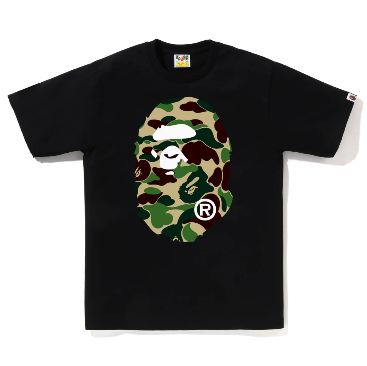 Bape ABC Camo Big Ape Head Tee GR/BK