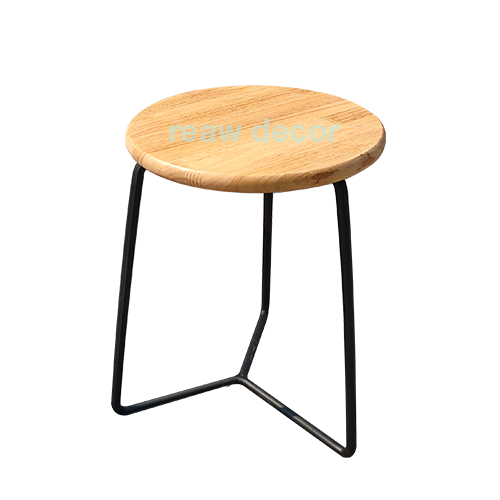 สตูลกลม ขาเหล็กตัน round steel stool