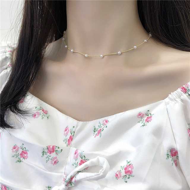 ❤️ ส่งฟรี ❤️ สร้อยคอแฟชั่น สร้อยคอ สร้อยไข่มุก mini pearl มินิมอล Minimal สร้อยเกาหลี
