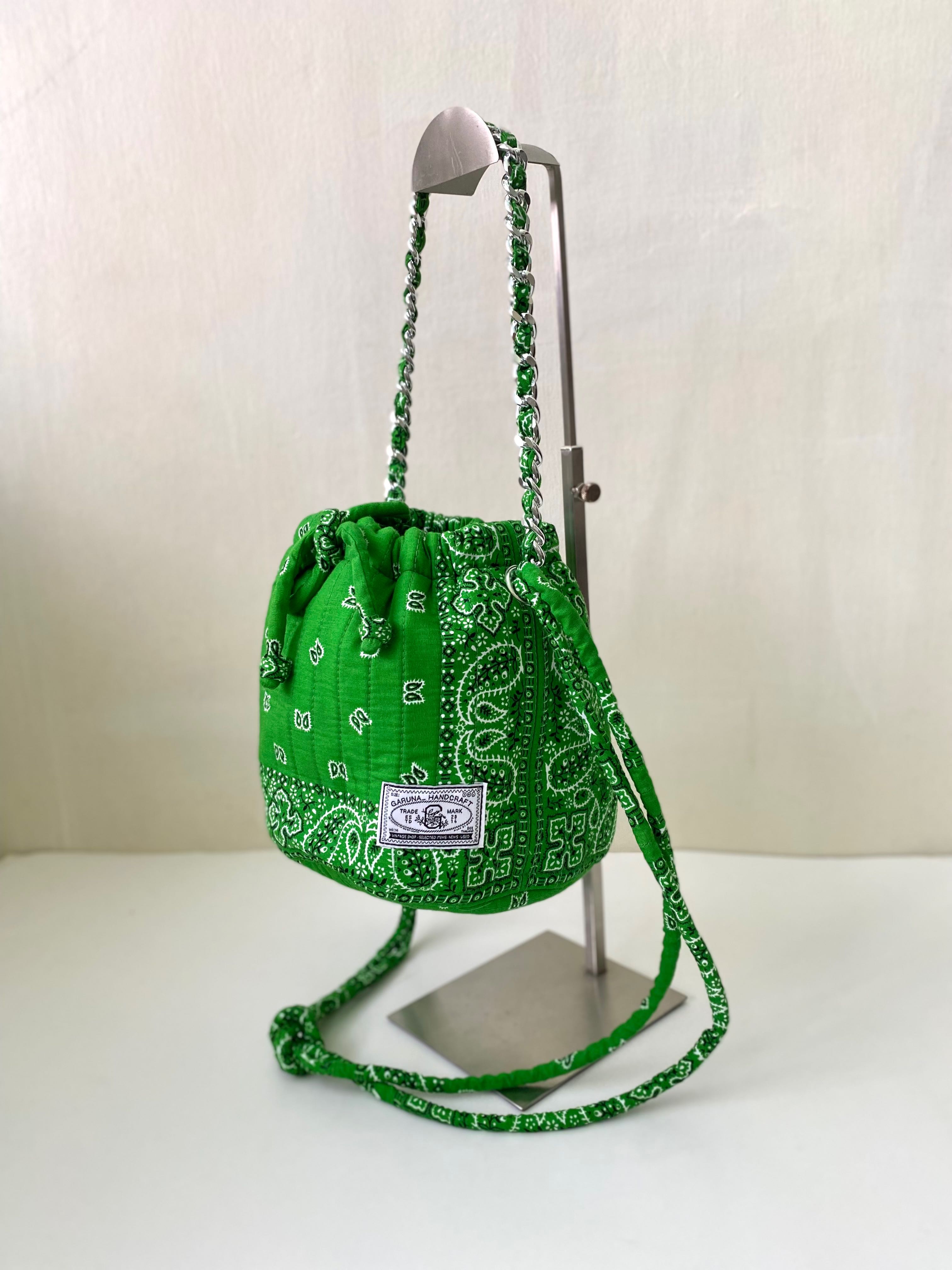 Green Botega Mini Dumpling Bandana Bag no: mn 4