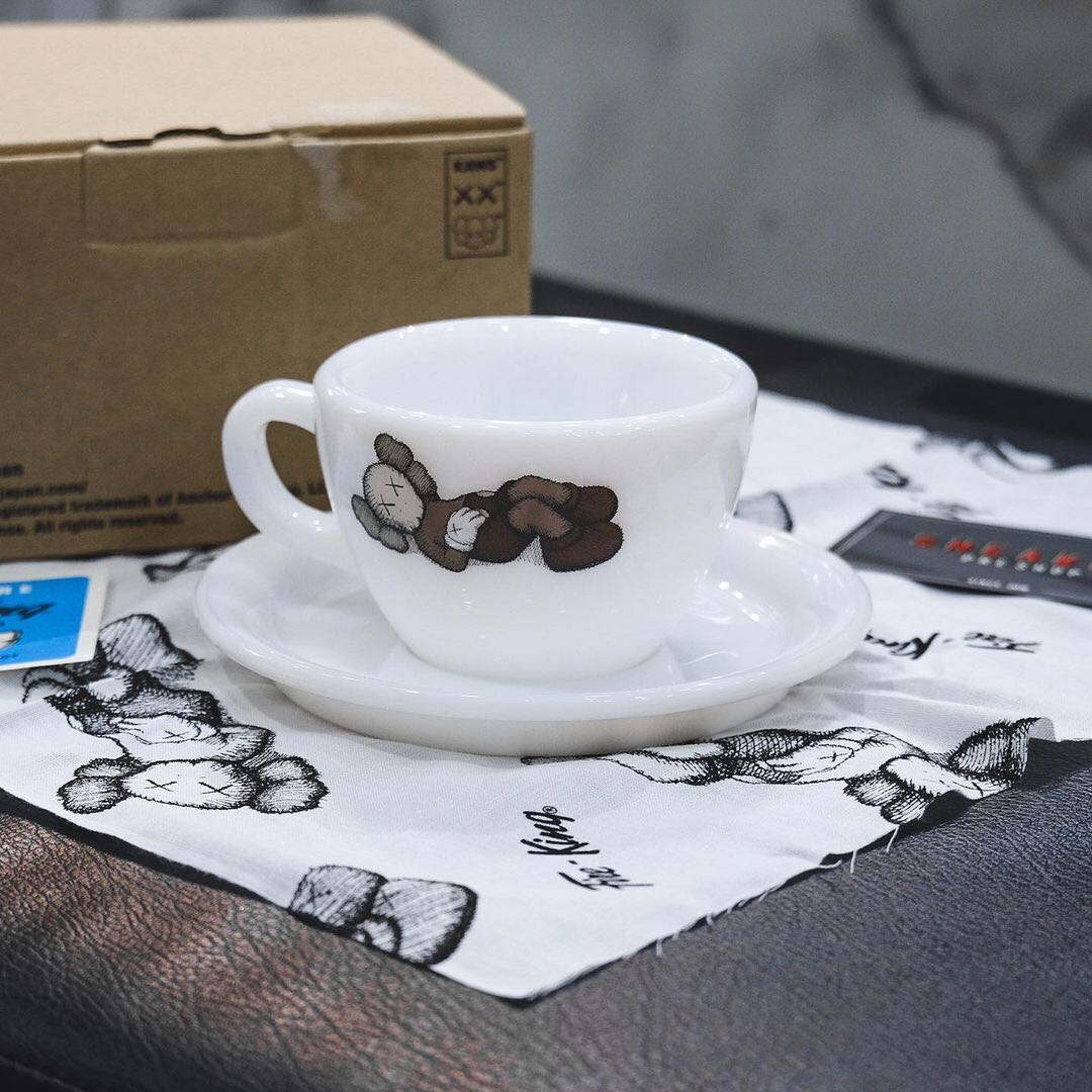KAWS Tokyo First Holiday Companion x Fire-King Cup & Saucer 